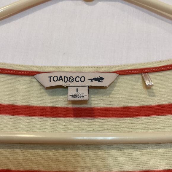 Toad & Co Yellow & Orange V-Neck Faux Wrap Cue Wrap Sleeveless Dress Size L - Picture 3 of 12